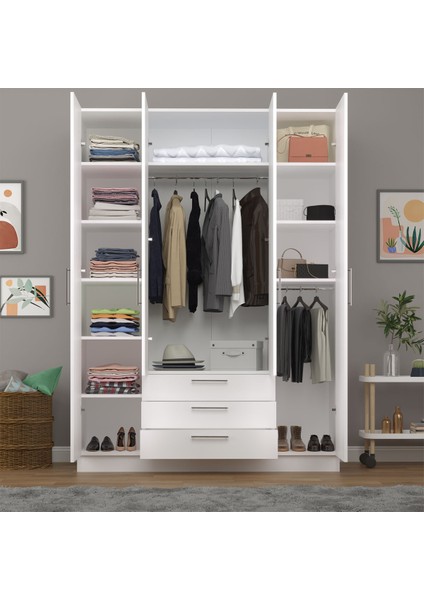 4 Kapaklı Gardırop 160 cm