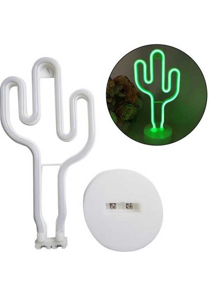 - Neon Kaktüs LED Gece Lambası