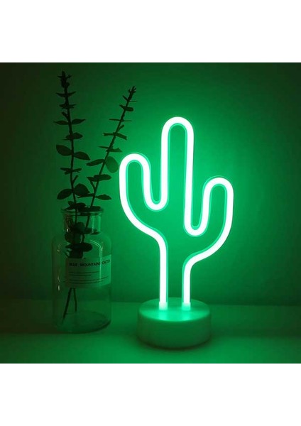 - Neon Kaktüs LED Gece Lambası