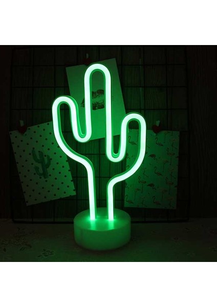 - Neon Kaktüs LED Gece Lambası