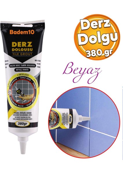 (3'lü Set) Fayans Arası Beyaz Hazır Derz Boyama Dolgusu + Derz Kazıyıcı Temizleyici
