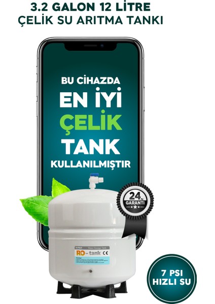 H-Max 13 Aşama 12 Litre Çelik Tanklı Mineralli Su Arıtma Cihazı - 0018