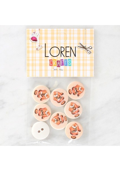 Crafts 8'li Balık Düğme - 1157