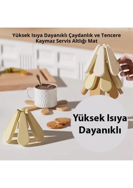 Yüksek Isıya Dayanıklı Yanmaz Yapışmaz 3 Adet Çaydanlık Altlığı Tencere Altlığı Nihale Seti Organizer