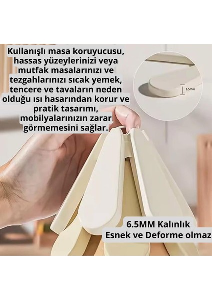 Yüksek Isıya Dayanıklı Yanmaz Yapışmaz 3 Adet Çaydanlık Altlığı Tencere Altlığı Nihale Seti Organizer