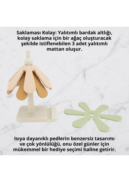 Yüksek Isıya Dayanıklı Yanmaz Yapışmaz 3 Adet Çaydanlık Altlığı Tencere Altlığı Nihale Seti Organizer