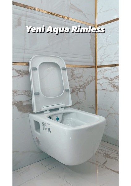 Aqua Kanalsız Asma Klozet+ Yavaş Kapanır Kapak