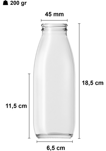 500 ml Şeffaf Süt, Ayran, Su, Limonata, Meşrubat Şişesi 500 cc Askılı Kapaklı Cam Şişe 2 Adet fiyatları