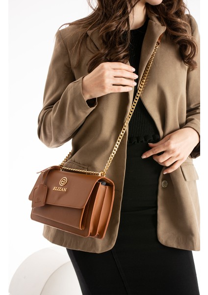 Kapaklı Bölmeli Zincir Askılı Taba Çapraz Kadın Çantası fiyatları