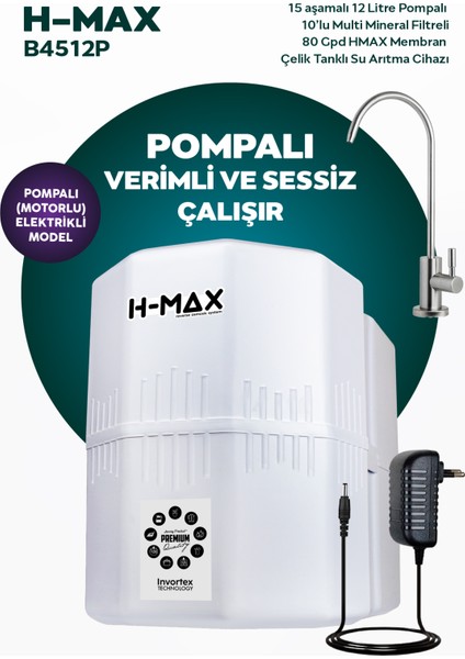 11 Aşamalı Pompalı 12 Lt Metal Tanklı Kapalı Kasa Su Arıtma Cihazı