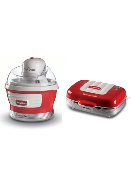 Party Time Dondurma Makinesi + Sandviç Yapma Makinesi Özel Seti