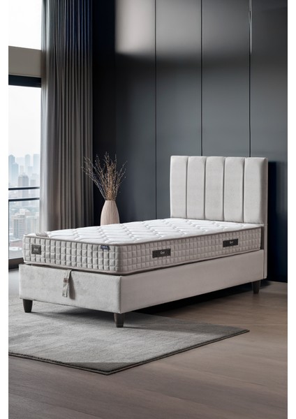 AE-7816 Manolya 3'lü Set (Yatak Baza Başlık) Tek Kişilik