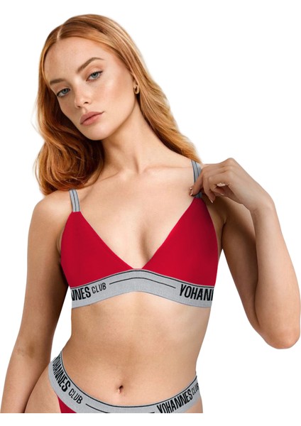 Yohannes Club, Kadın, Lastik Askılı Sütyen, Tekli, Kırmızı