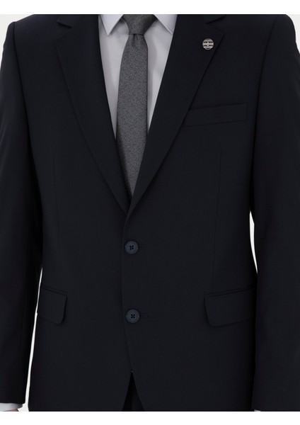 Erkek Lacivert Slim Fit Takım Elbise 50294744-VR033