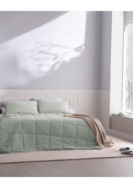Ilus Çift Kişilik Bambu Comforter Set - Mint Yeşili