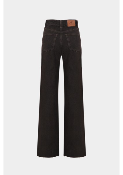 High Waist Wed Leg Kar Yıkama Geniş Paça Dikişsiz Jean fiyatları