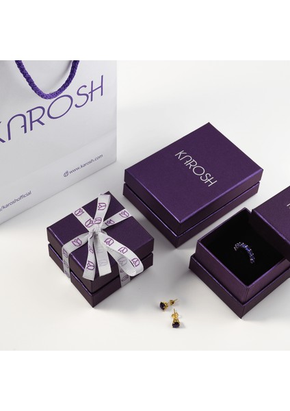 Garnet Zirconia Taşlı Harmonic Twist Yüzük