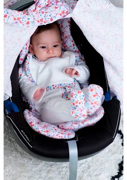 5'li Yenidoğan Seti - Minik Çiçekler / Kırmızı modelleri