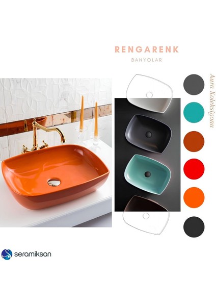 Dies Oval Turuncu Deliksiz Lavabo 50 cm