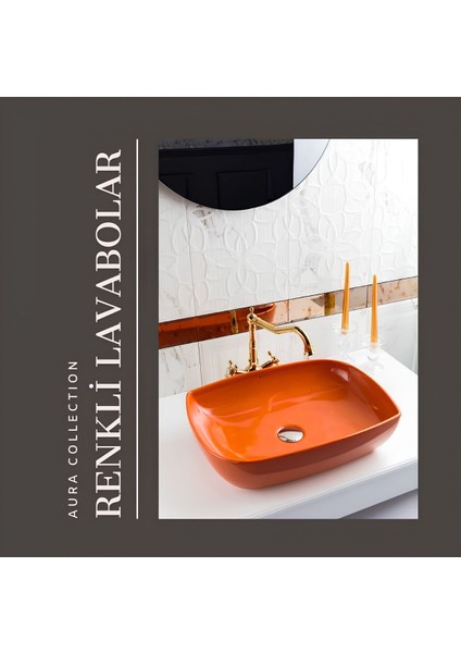 Dies Oval Turuncu Deliksiz Lavabo 50 cm fırsatları