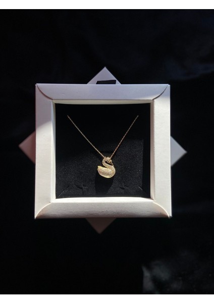 925 Gümüş | 14K Gold Kaplama Kuğu Kolye fiyatları