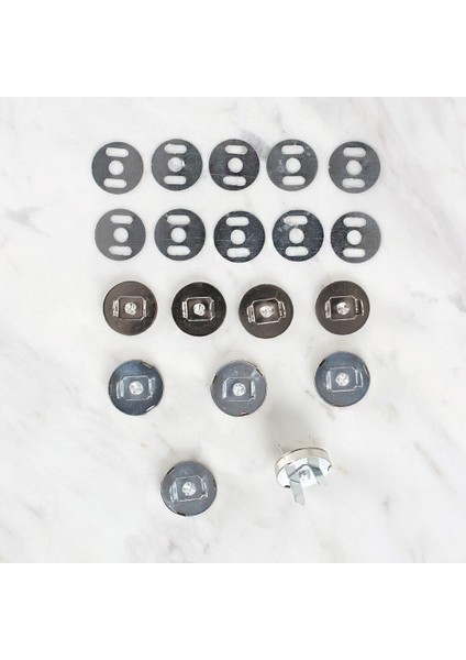 Manyetik Mat Gümüş Metal 5 Li Çıt Çıt Set