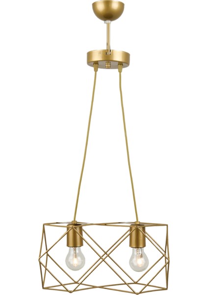 Nisa Luce Zambak 2'li Sıralı Avize - Eskitme - 75X50X50 cm
