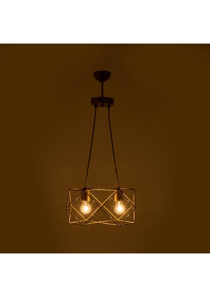 Nisa Luce Zambak 2'li Sıralı Avize - Eskitme - 75X50X50 cm