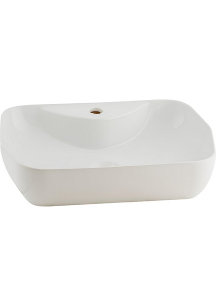 Lucida Oval Beyaz Delikli Lavabo 55 cm A002561H