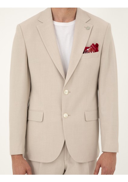 Erkek Bej Slim Fit Takım Elbise 50288787-VR011
