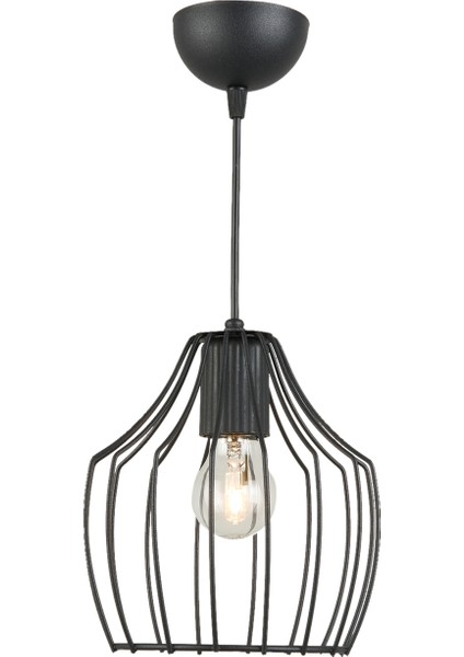 Nisa Luce Burgaz Modern Tekli Avize - Siyah - 65X20X20 cm