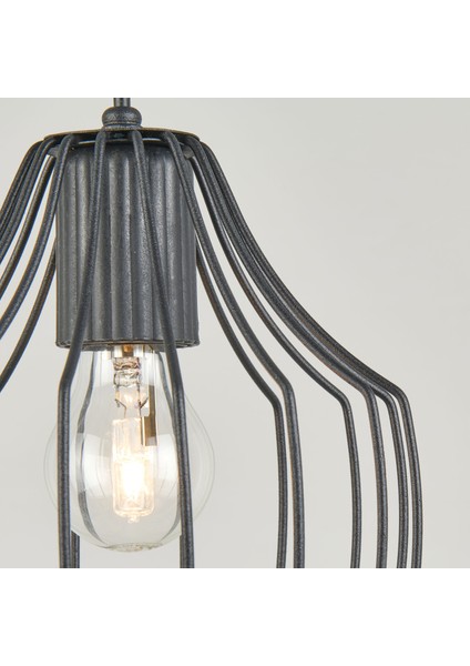 Nisa Luce Burgaz Modern Tekli Avize - Siyah - 65X20X20 cm