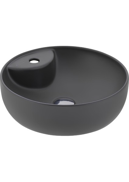 Sole Oval Mat Antrasit Delikli Lavabo 42 cm A002847H