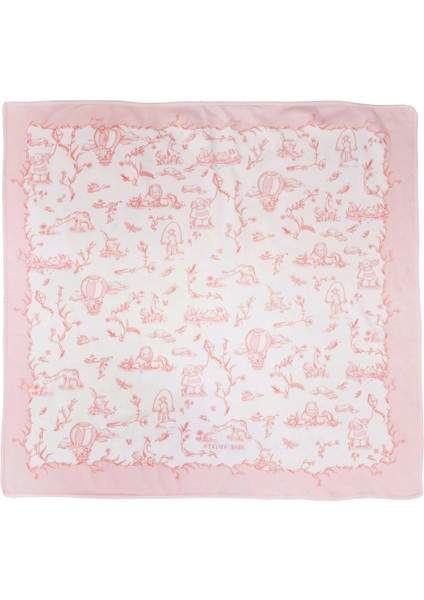 Çift Taraflı Bebek Battaniyesi - Toile De Jouy / Pembe indirimleri