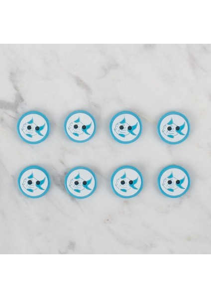 Petrol Mavi 8 Li Balık Düğme - 577 fiyatları