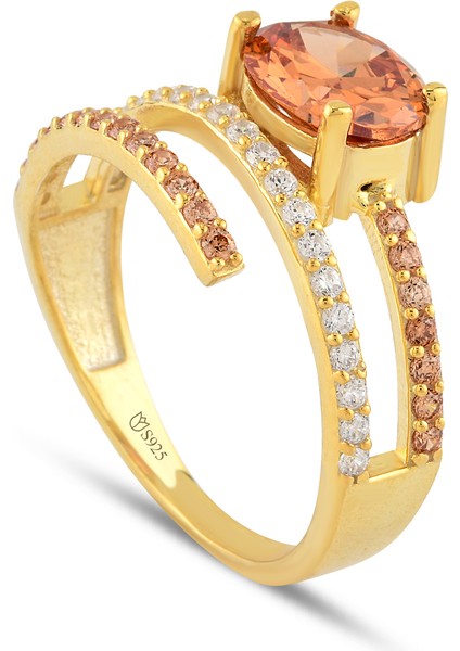 Champagne Zirconia Taşlı Harmonic Twist Yüzük