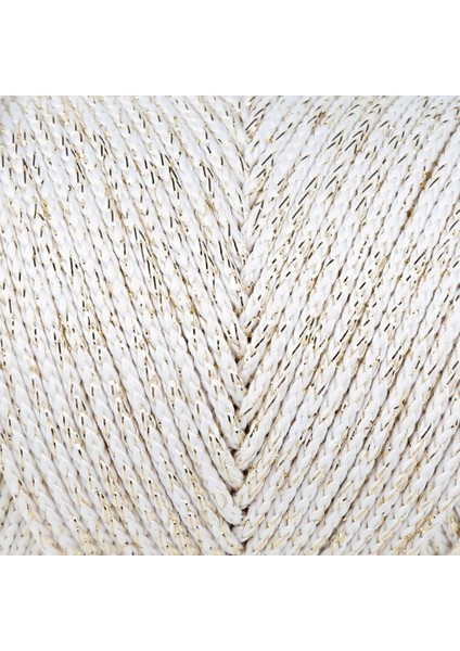 Soft Star Makrome Ipi Sarı Simli Krem RM103