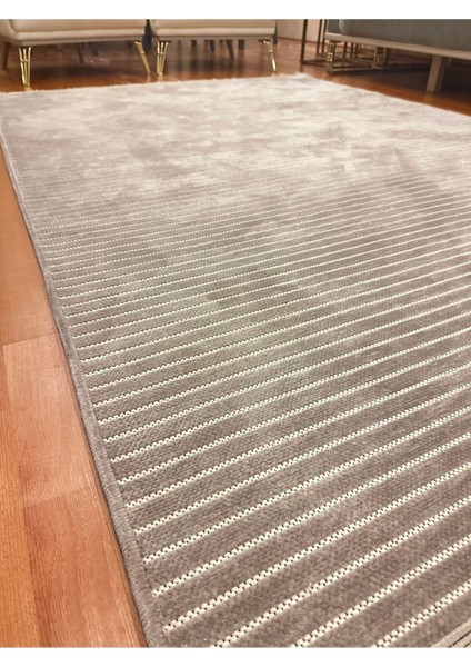 Iskandinav Desenli Yüksek Kalite Yolluk Vizon Yıkanabilir Saçaklı Şönil Kilim Halı Kaymaz Taban