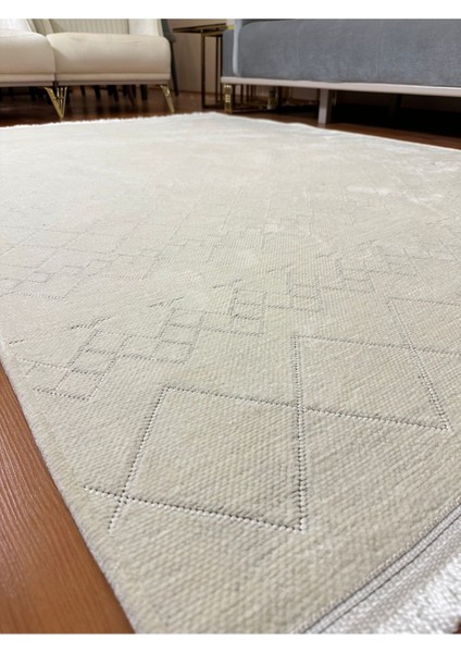 Ecosıa Modern Şönil Kilim Halı Yüksek Kalite Yolluk Antrasit Yıkanabilir Saçaklı Kaymaz Taban