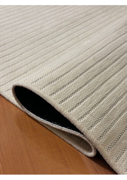 Iskandinav Desenli Yüksek Kalite Yolluk Vizon Yıkanabilir Saçaklı Şönil Kilim Halı Kaymaz Taban