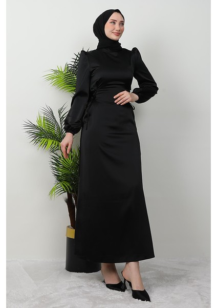 Sahra Tesettür Elbise Lacivert
