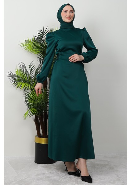 Sahra Tesettür Elbise Yeşil