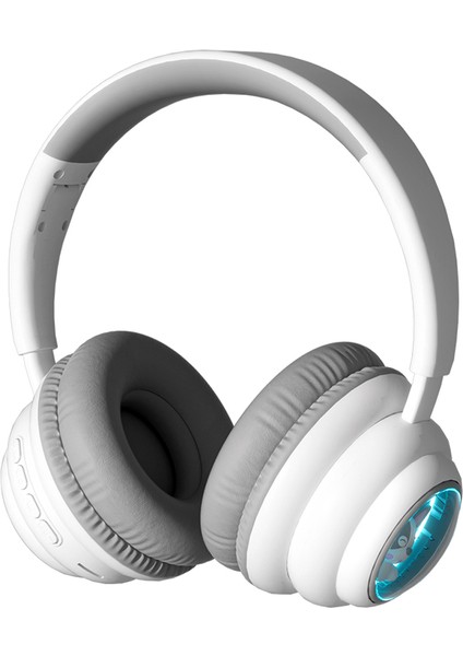 Ke-31 Rgb Işıklı Kulak Üstü Bluetooth Kulaklık Kablolu/kablosuz Kulaklık-Beyaz (Yurt Dışından)