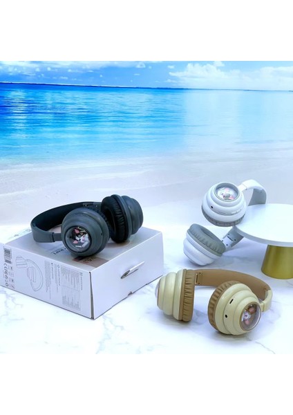 Ke-31 Rgb Işıklı Kulak Üstü Bluetooth Kulaklık Kablolu/kablosuz Kulaklık-Beyaz (Yurt Dışından)