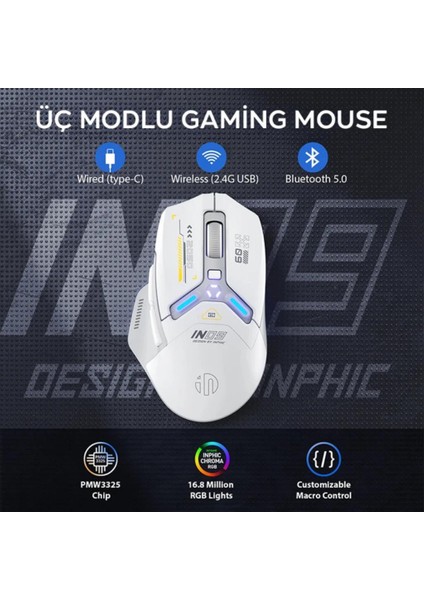 Ayarlanabilir Dpı Pofesyonel Kablosuz Şarjlı Oyuncu Mouse 2.4g 500MAH Gaming Mouse Rgb Işıklı