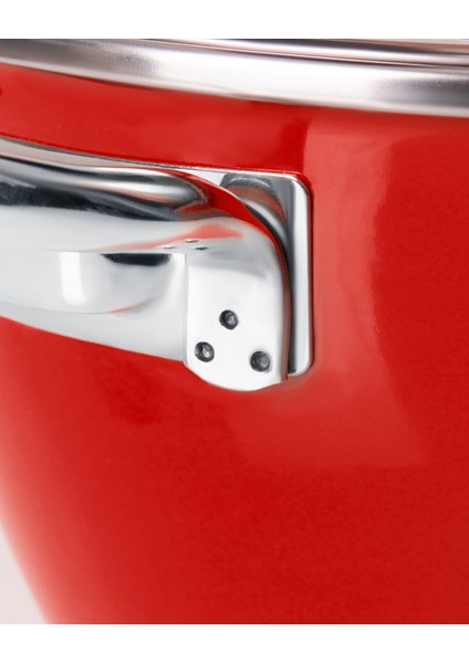 Titanyum Emaye Derin Tencere - Kırmızı - 22 Cm fiyatları