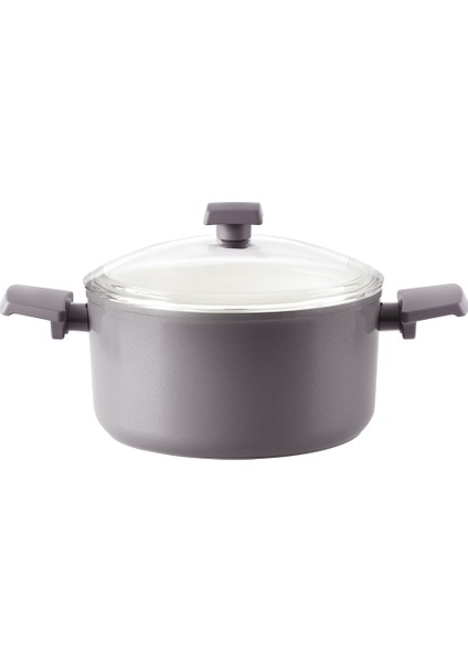 Nano Seramik Derin Tencere - Gri/beyaz - 22 cm