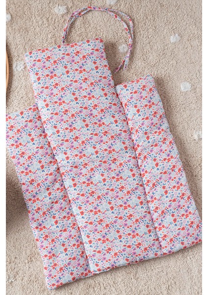 Alt Açma Matı - Minik Çiçekler / Kırmızı