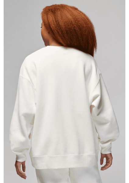 Jordan Flight Fleece Crew Oversize Kadın Geniş Kalıp Sweatshirt Beyaz fiyatları