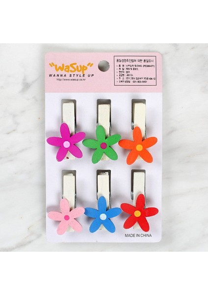 Loren Dekoratif Çiçek Desenli Mandal 6'lı fırsatları